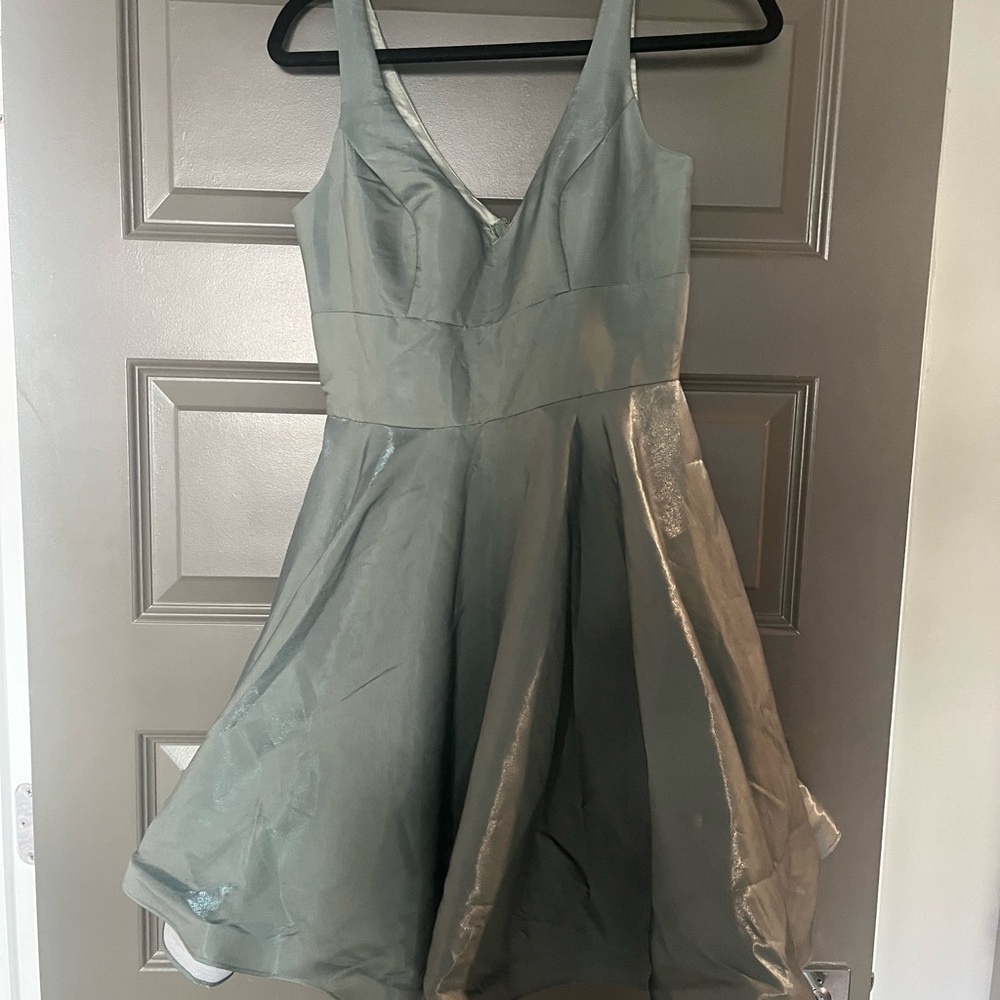 BHLDN Elegant Sage Sleeveless Dress